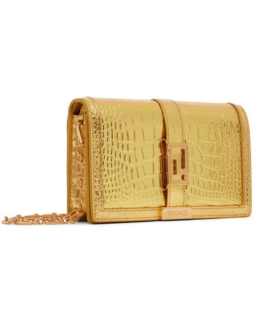 Versace Black Gold Mini Greca Goddess Bag