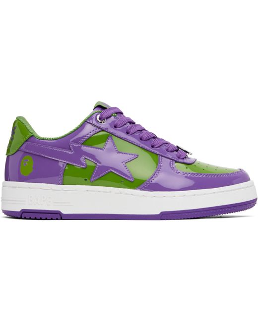 Baskets #1 Mauve Et Vert À Logos Et À Étoiles Emblématiques A Bathing Ape pour homme en coloris Black