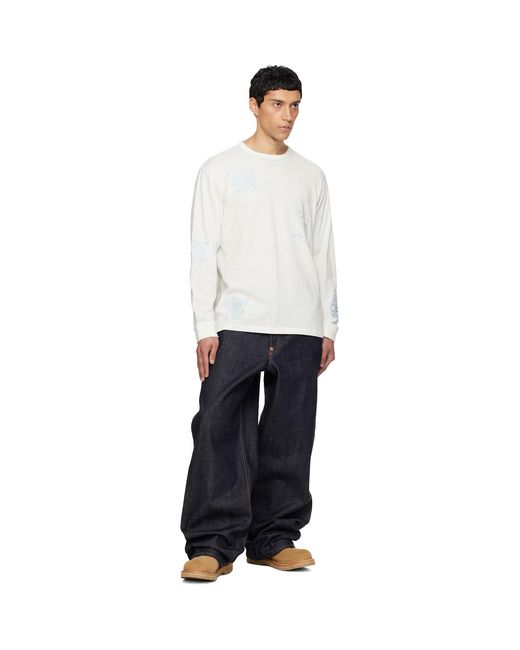 KENZO White Paris Cartoon Outlined' Relax Long Sleeve T-Shirt for men