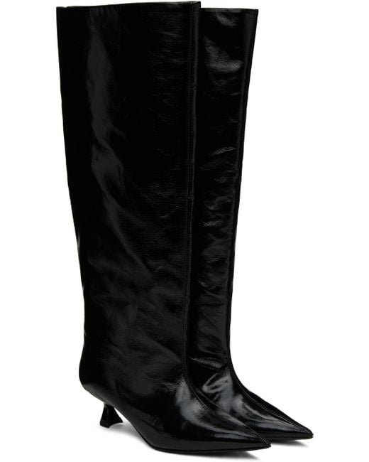 Ganni Black Soft Slouchy Tall Boots