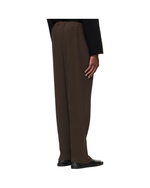Homme Plissé Issey Miyake Black Tuxedo Pleats Trousers for men