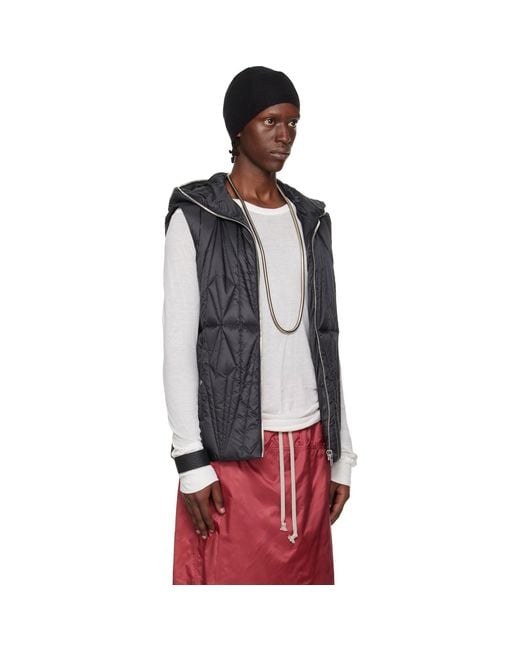 Rick Owens Black Moncler + Geocamo Ziplock Down Vest for men