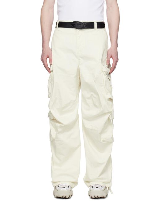 DIESEL Natural Off-white P-huges-new Cargo Pants for men