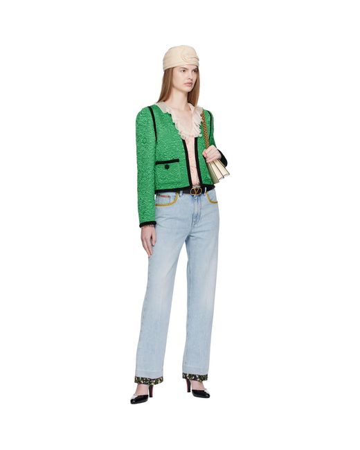 Valentino Blue Embroidered Denim Jeans
