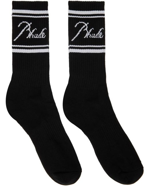 Chaussettes noires à logo Rhude pour homme en coloris Black