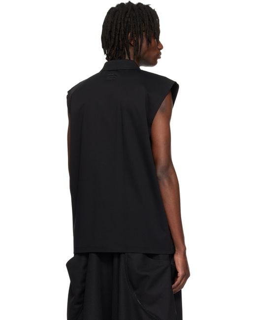 メンズ NAMESAKE ブラック Richard Muscle ポロシャツ Black