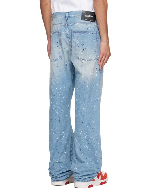 Jean Bleu À Effet À Éclaboussures De Peinture Off-White c/o Virgil Abloh pour homme en coloris Blue