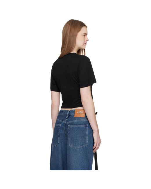 Simone Rocha Black Bow Tail Easy T-Shirt