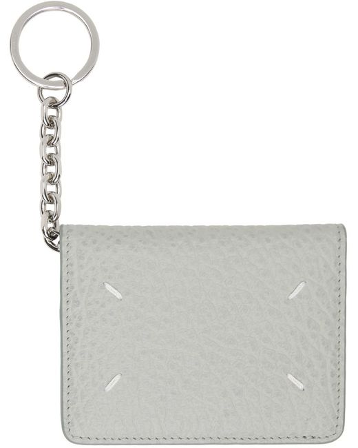 Porte-cartes gris à anneau porte-clés et à ornement cousu emblématique Maison Margiela pour homme en coloris Gray