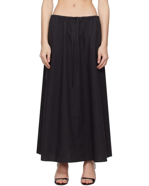 Matteau Black Drawcord Maxi Skirt