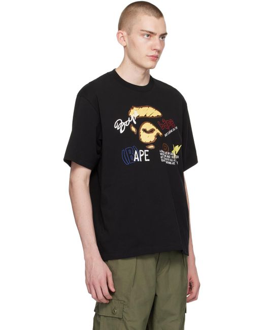 A Bathing Ape Black Relaxed-fit T-shirt for men