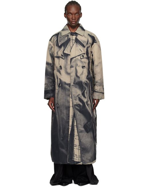 Trench rembourré à motif trompe l'œil - fashion fiction Jean Paul Gaultier pour homme en coloris Black