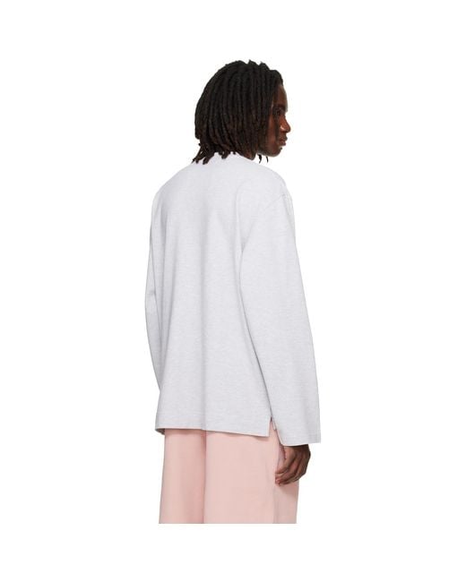 Acne White Embroidered-Logo T-Shirt for men