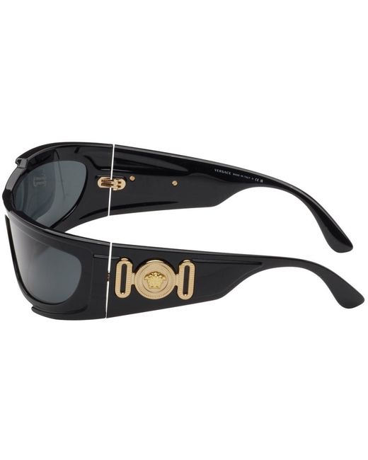 Versace Black Medusa biggie Shield Sunglasses for men