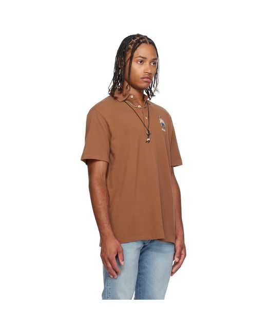 Polo Ralph Lauren Brown Classic Fit Polo Bear Mesh Polo for men