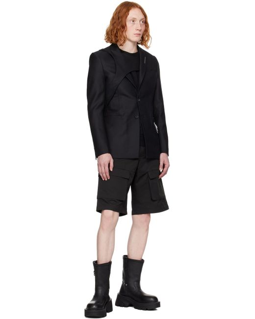 Veston noir à empiècement de style harnais intégré HELIOT EMIL pour homme en coloris Black