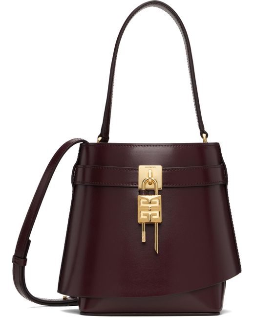 Givenchy Purple Burgundy Shark Lock Bucket Bag
