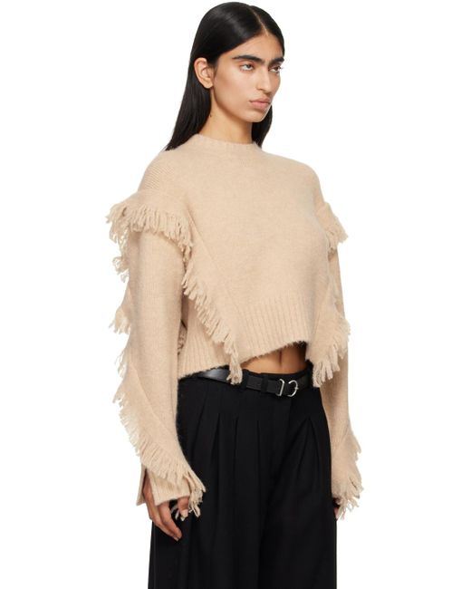 3.1 Phillip Lim Black Fringed Alpaca-Blend Crewneck Sweater
