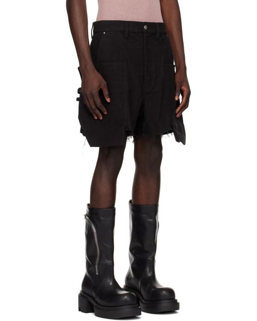 Rick Owens Black Porterville Stefan Shorts for men