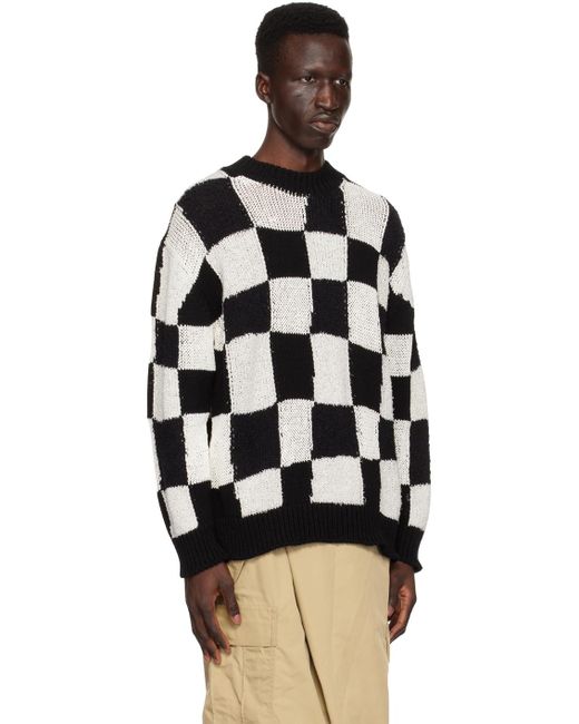 Junya Watanabe Black & Off-white Check Sweater for men