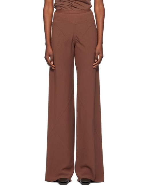 Rick Owens Brown Viscose-Blend Crepe Lounge Pants