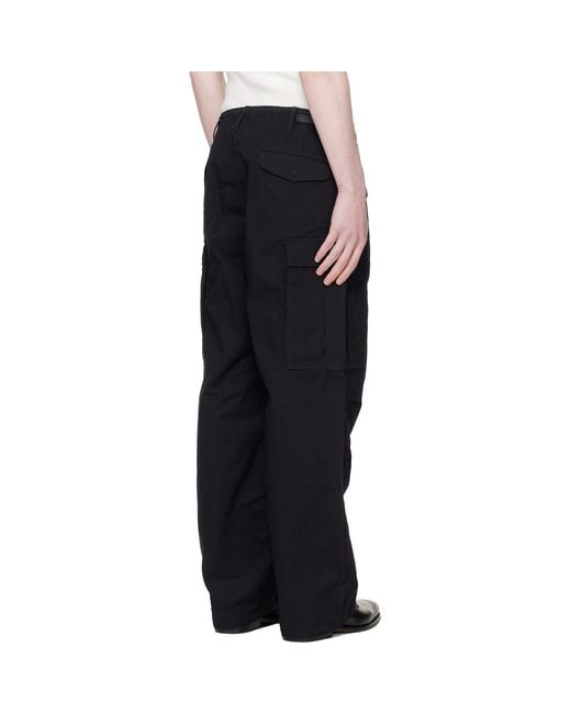 Nanamica Black Ripstop Cargo Pants for men