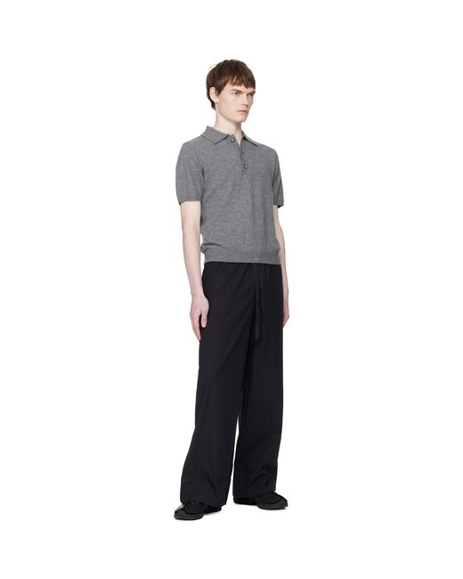 Entire studios Gray Short Sleeve Knit Polo for men