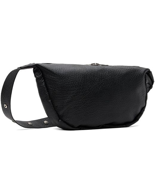 THUG CLUB Black Full Leather Dragon Messenger Bag for men