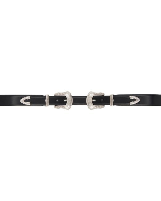 Toga Black Double Buckle Belt