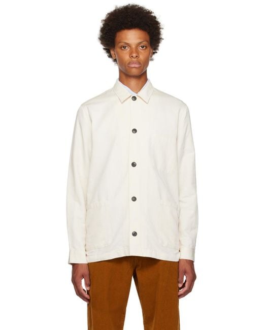 メンズ Sunspel ツインポケット ジャケット White