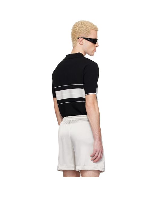 Ernest W. Baker Black Striped Polo for men