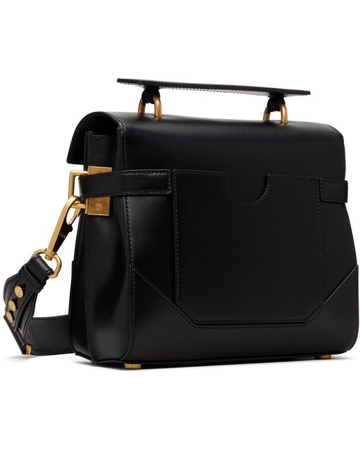 Balmain Black Smooth Leather B-Buzz 23 Bag