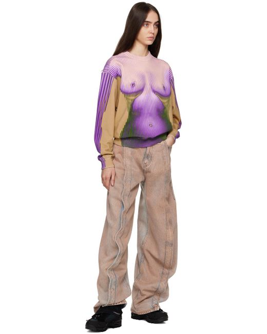 Y. Project Purple Jean Paul Gaultier Edition Body Morph Sweatshirt
