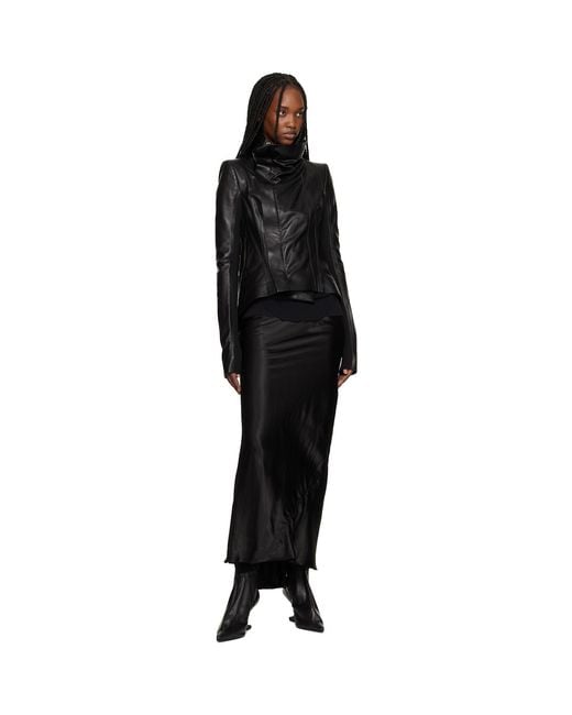 Rick Owens Black Temple Naska Leather Jacket