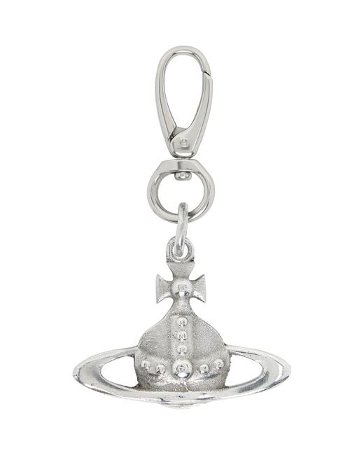 Vivienne Westwood White Orb Charm Keychain for men