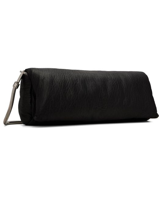 Rick Owens Black Tower Tumbled Lamb Clutch