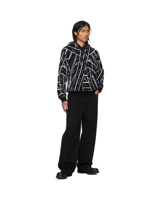RTA Black Drawstring Hoodie for men