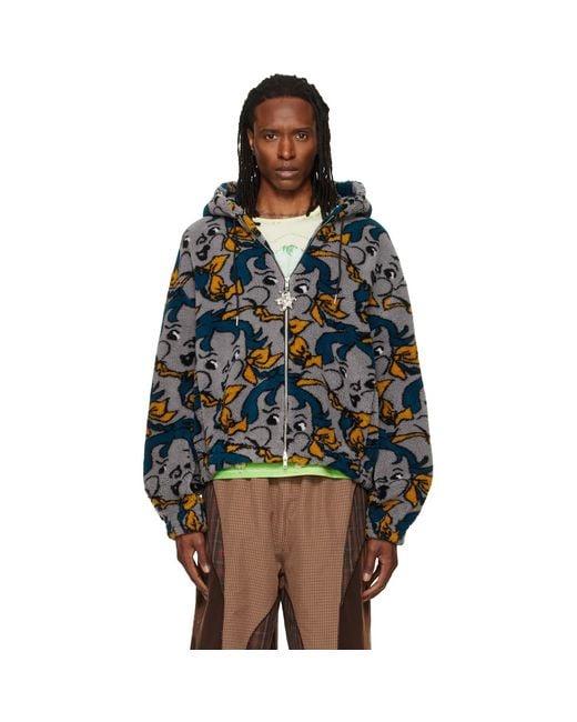 Chopova Lowena Multicolor 'Cheeky Girl' Oversized Hooded Fleece Jacket for men