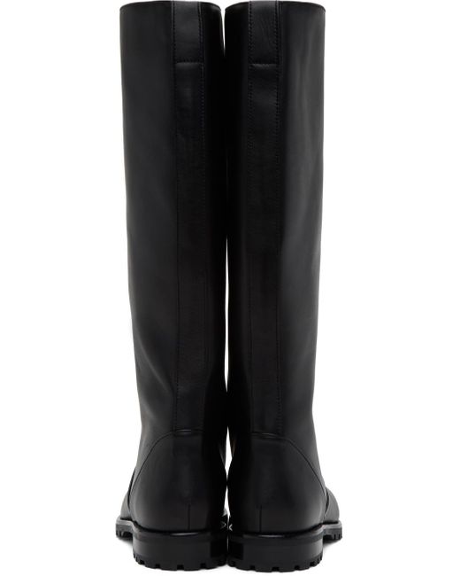 Manolo Blahnik Black Motosahi Tall Boots
