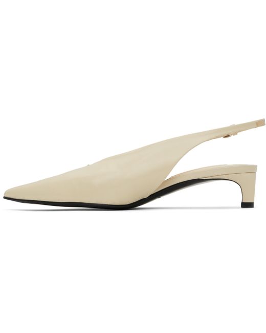 Jil Sander オフホワイト スリングバックヒール Black