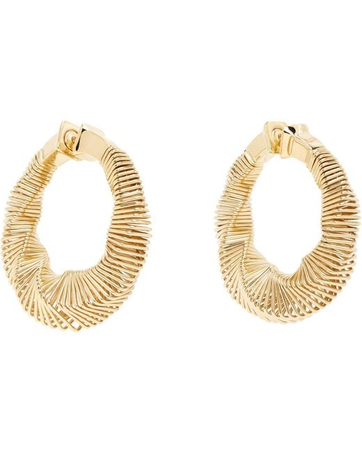 Alaïa Black Square Spiral Small Hoop Earrings