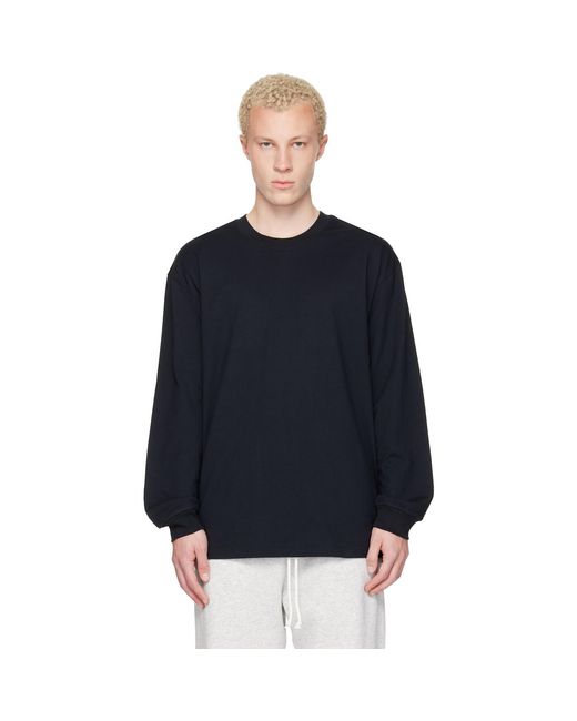 Skims Blue Heavyweight Cotton Relaxed Long Sleeve T-Shirt for men