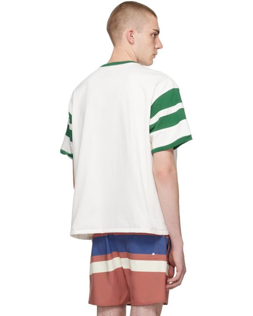 T-shirt '69' blanc cassé et vert à bordures contrastées Rhude pour homme en coloris Green