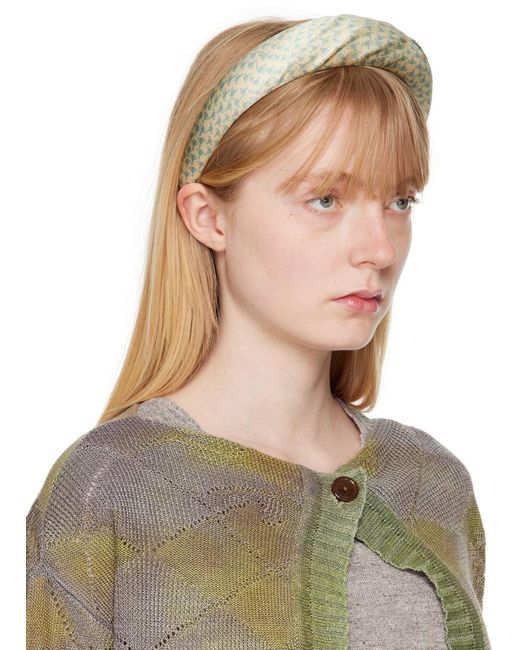 Vivienne Westwood Green Off- Embroidered Headband