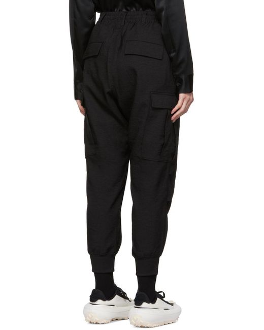 Y-3 Black Uniform Cuffed Trousers