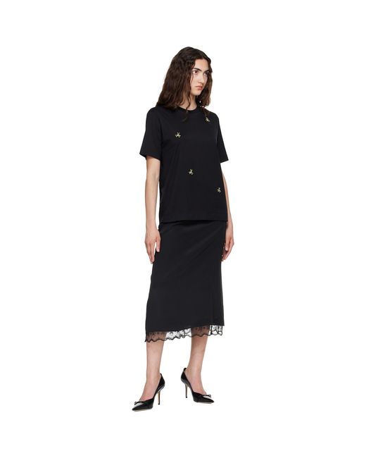 Simone Rocha Black Embellished Boy T-Shirt