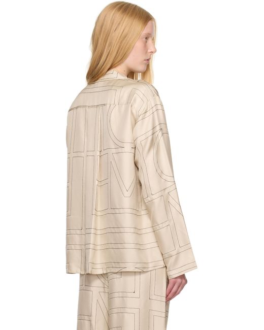 Totême  Natural Monogram Silk Shirt