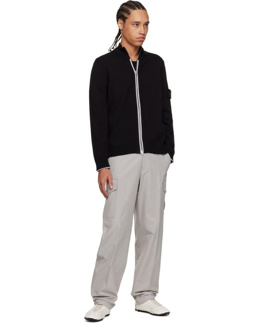 メンズ Stone Island グレー Weatherproof Ghost コットン キャンバス カーゴパンツ White