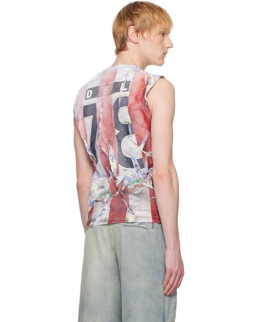 メンズ DIESEL レッド T-Per Stripe タンクトップ Red