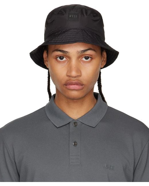 BOSS by HUGO BOSS Synthetic Saul Essential Bucket Hat in Black for Men